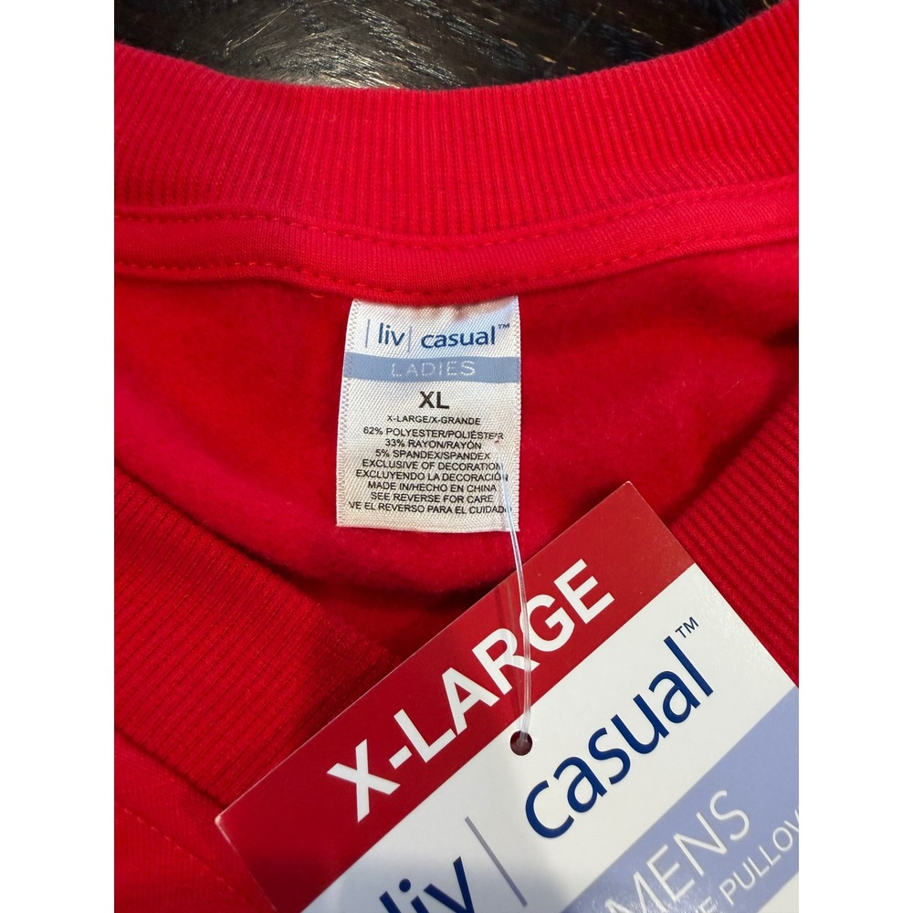 Liv Casual Nebraska Cornhuskers NCAA Red Pullover Sweatshirt Womens XL 680023 - Picture 3 of 8
